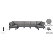 Meridian Furniture Nizuc Grey Outdoor Patio Modular Sectional