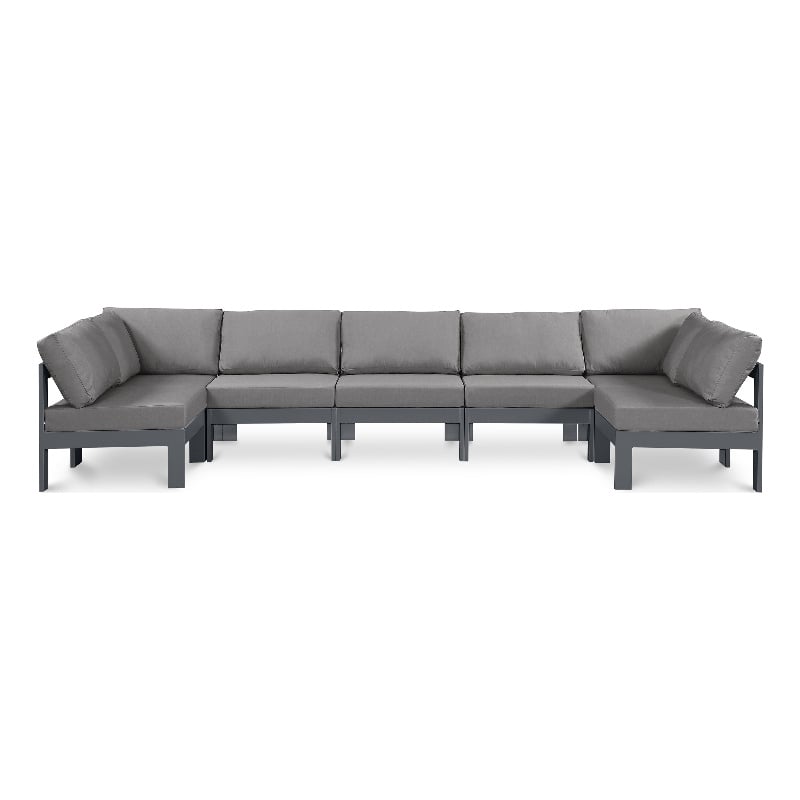 Meridian Furniture Nizuc Grey Outdoor Patio Modular Sectional