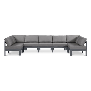 Meridian Furniture Nizuc Grey Outdoor Patio Modular Sectional