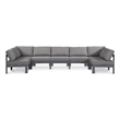 Meridian Furniture Nizuc Grey Outdoor Patio Modular Sectional