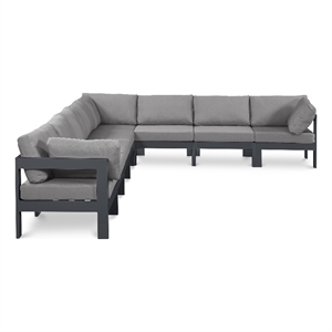 Meridian Furniture Nizuc Grey Outdoor Patio Modular Sectional
