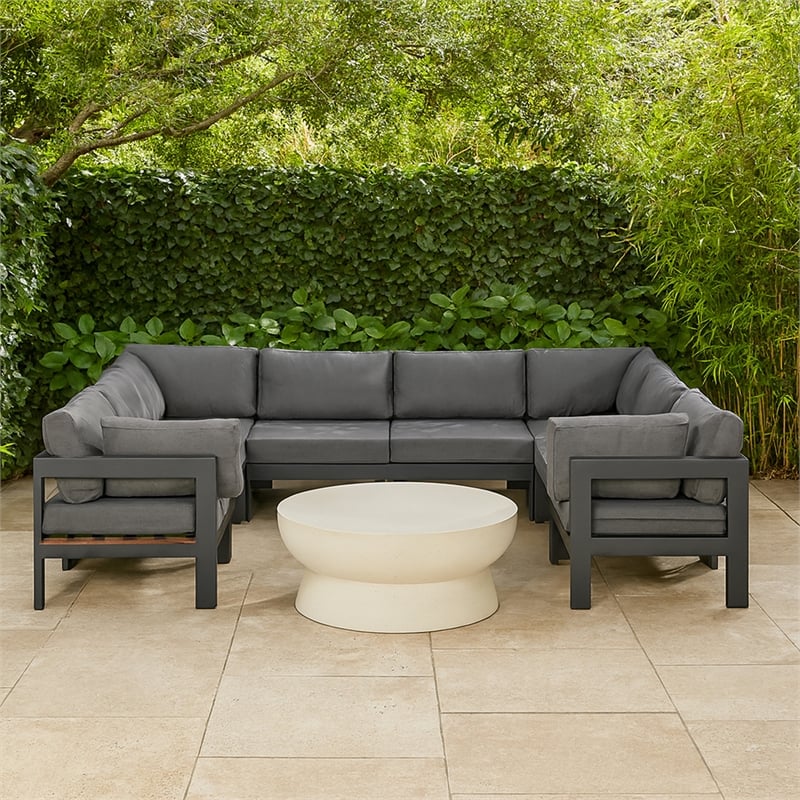 Meridian Furniture Nizuc Grey Outdoor Patio Modular Sectional