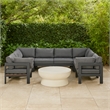 Meridian Furniture Nizuc Grey Outdoor Patio Modular Sectional