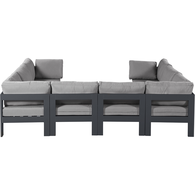 Meridian Furniture Nizuc Grey Outdoor Patio Modular Sectional