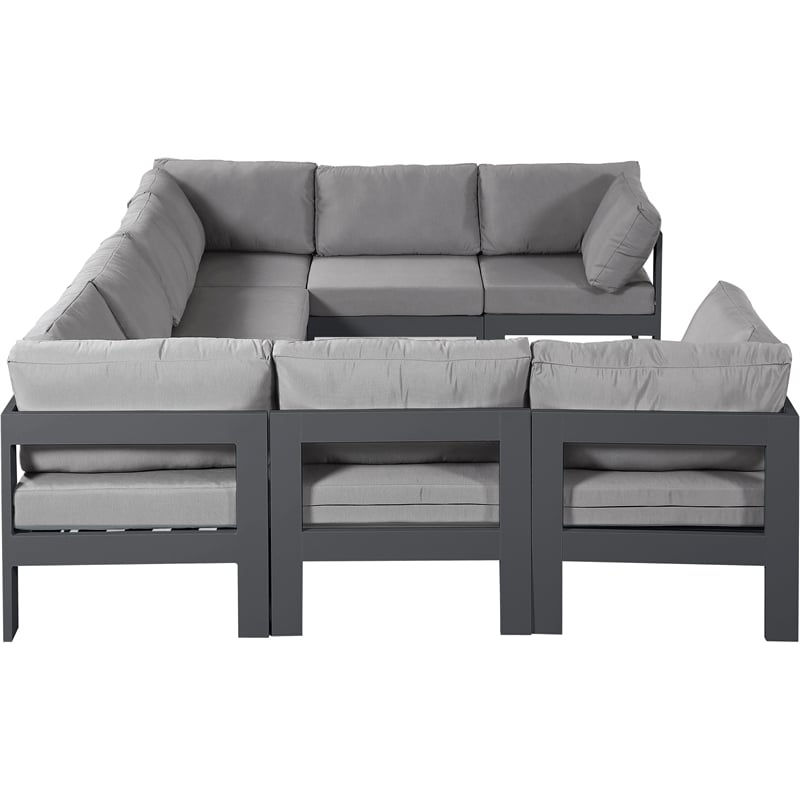 Meridian Furniture Nizuc Grey Outdoor Patio Modular Sectional