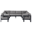 Meridian Furniture Nizuc Grey Outdoor Patio Modular Sectional