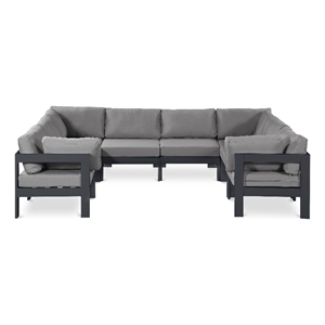 Meridian Furniture Nizuc Grey Outdoor Patio Modular Sectional