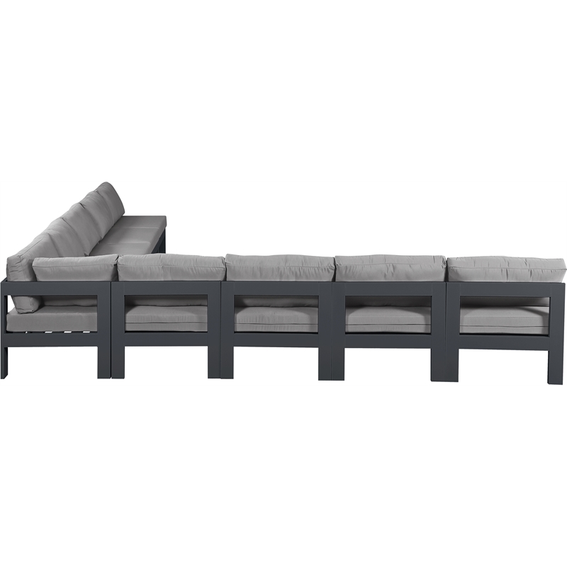 Meridian Furniture Nizuc Grey Outdoor Patio Modular Sectional