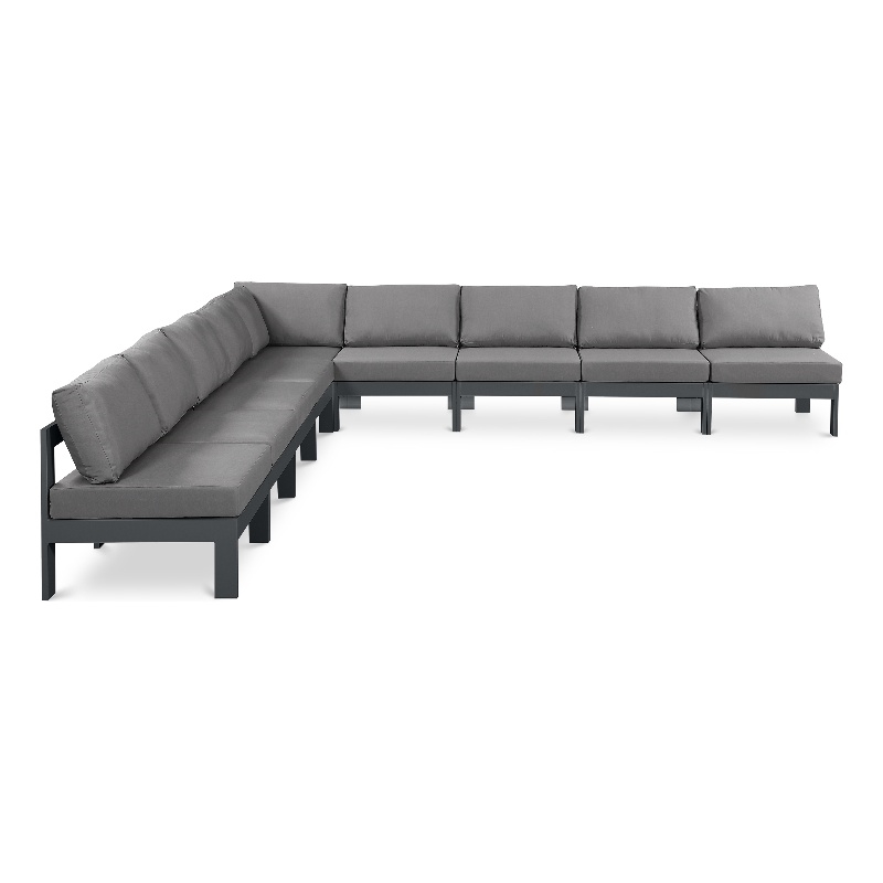 Meridian Furniture Nizuc Grey Outdoor Patio Modular Sectional