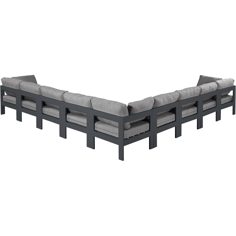 Meridian Furniture Nizuc Grey Outdoor Patio Modular Sectional