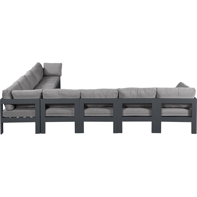Meridian Furniture Nizuc Grey Outdoor Patio Modular Sectional