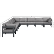 Meridian Furniture Nizuc Grey Outdoor Patio Modular Sectional