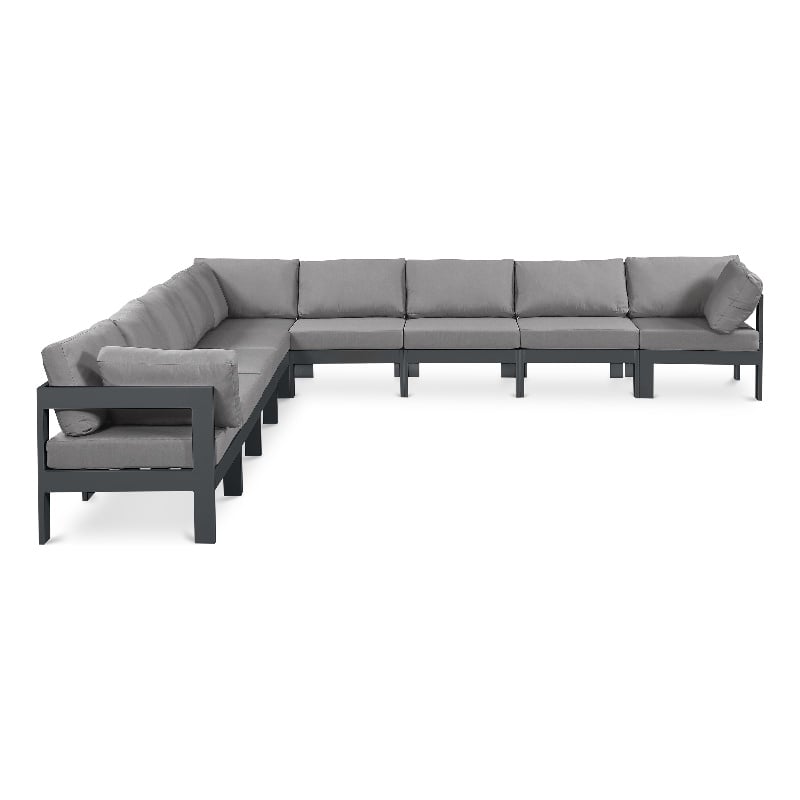 Meridian Furniture Nizuc Grey Outdoor Patio Modular Sectional