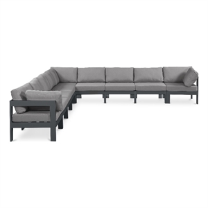 Meridian Furniture Nizuc Grey Outdoor Patio Modular Sectional