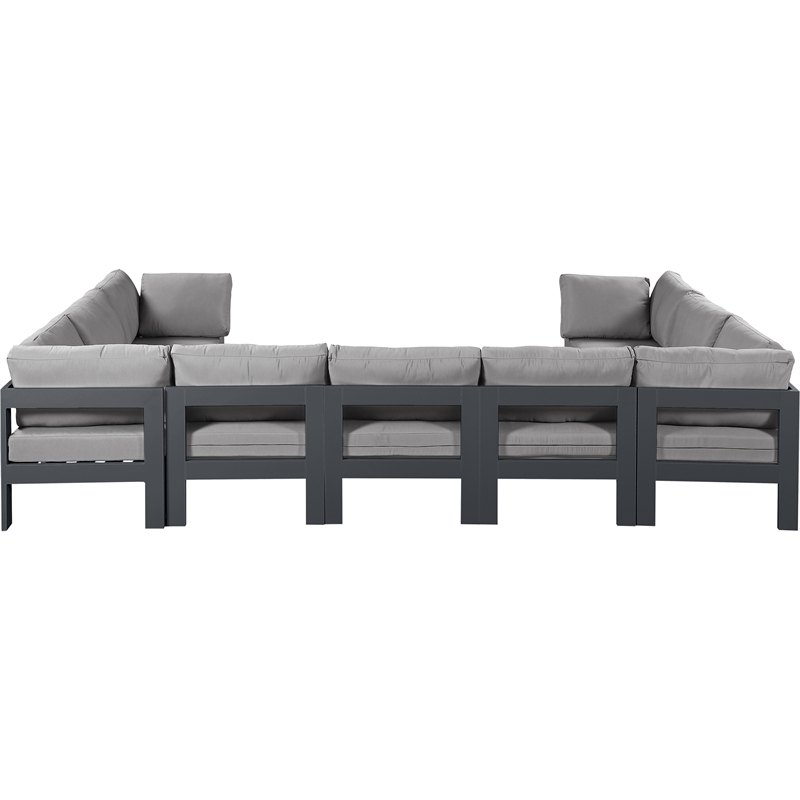 Meridian Furniture Nizuc Grey Outdoor Patio Modular Sectional