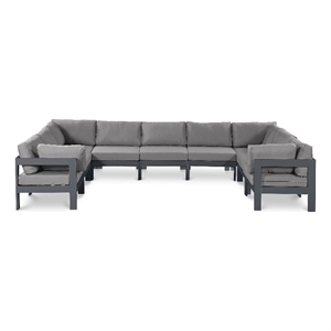 Meridian Furniture Nizuc Grey Outdoor Patio Modular Sectional