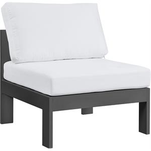 meridian furniture nizuc white fabric outdoor patio armless chair