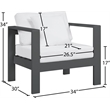 Meridian Furniture Nizuc White Outdoor Patio Arm Chair