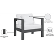Meridian Furniture Nizuc White Outdoor Patio Arm Chair