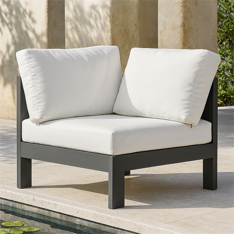 Meridian Furniture Nizuc White Outdoor Patio Corner Chair
