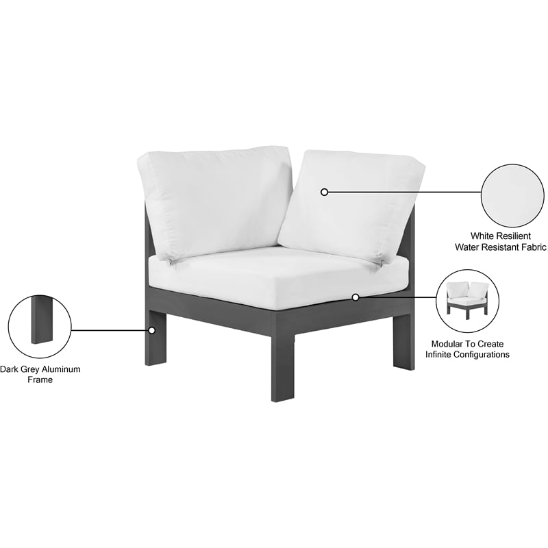 Meridian Furniture Nizuc White Outdoor Patio Corner Chair