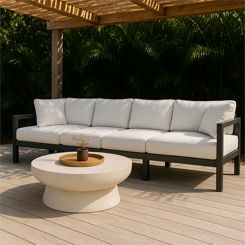Meridian Furniture Nizuc White Outdoor Patio Modular Sofa