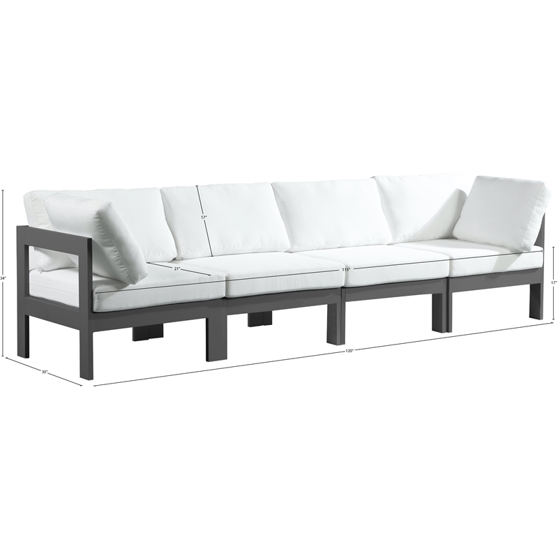 Meridian Furniture Nizuc White Outdoor Patio Modular Sofa