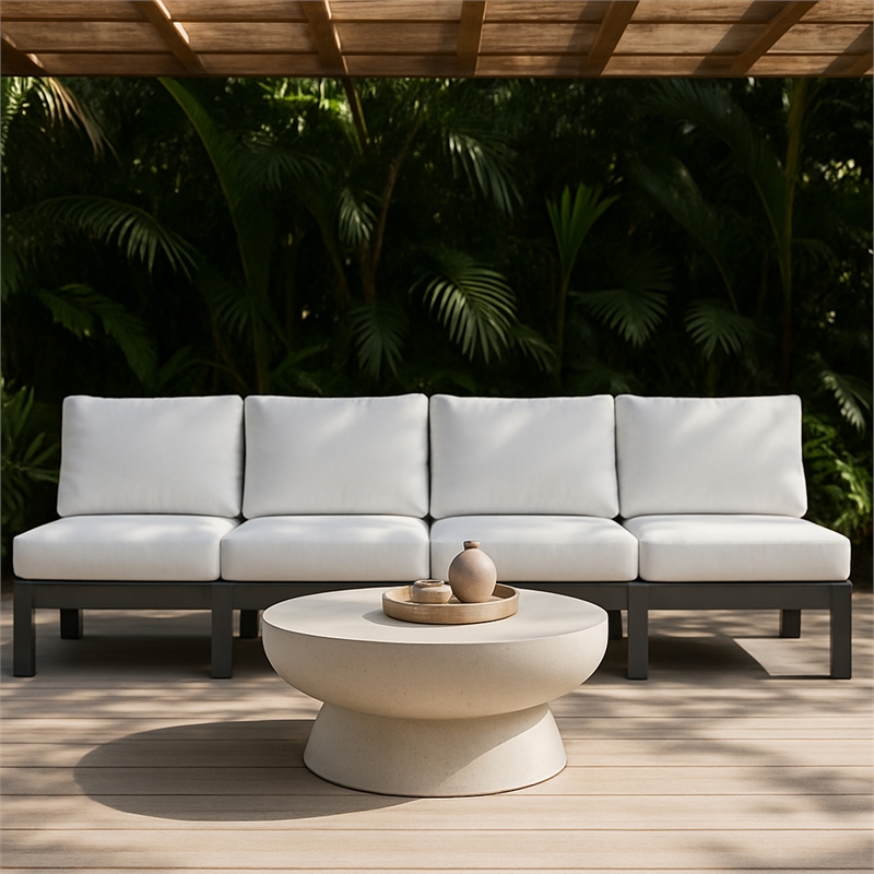 Meridian Furniture Nizuc White Outdoor Patio Modular Sofa