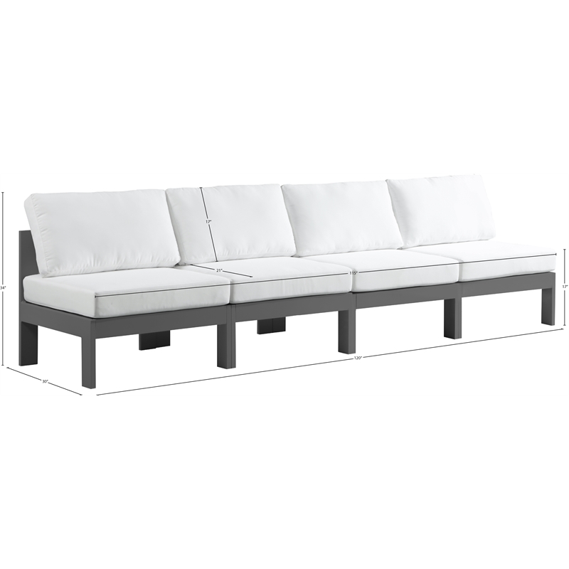 Meridian Furniture Nizuc White Outdoor Patio Modular Sofa