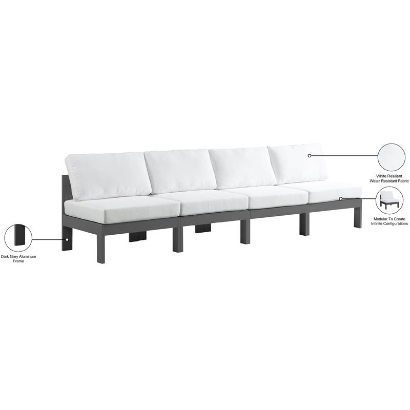 Meridian Furniture Nizuc White Outdoor Patio Modular Sofa