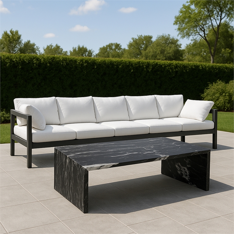 Meridian Furniture Nizuc White Outdoor Patio Modular Sofa