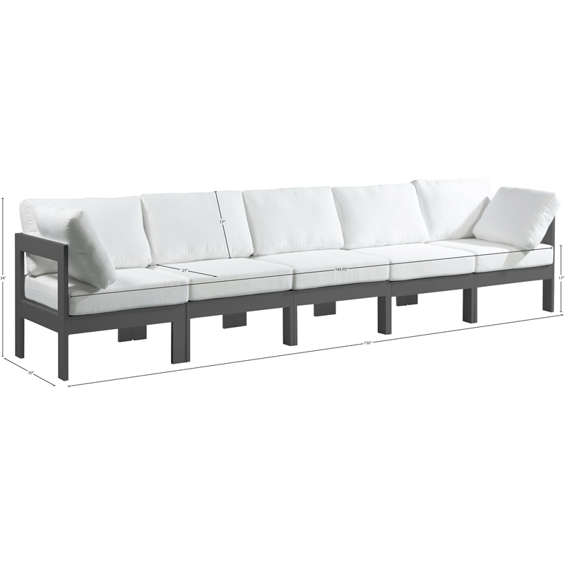 Meridian Furniture Nizuc White Outdoor Patio Modular Sofa