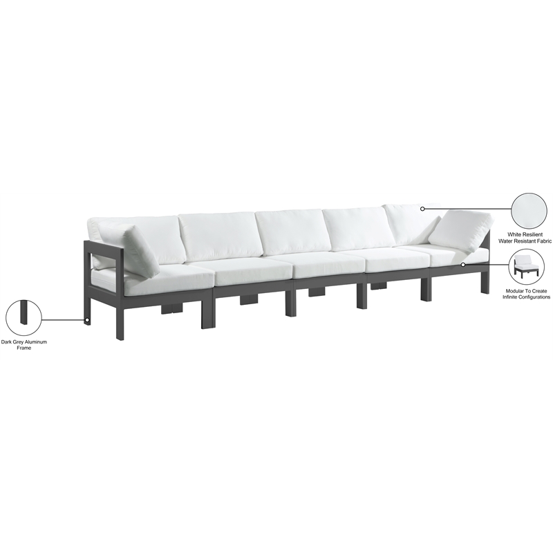 Meridian Furniture Nizuc White Outdoor Patio Modular Sofa