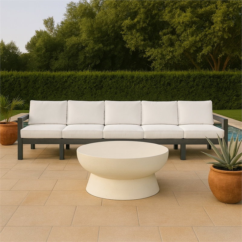 Meridian Furniture Nizuc White Outdoor Patio Modular Sofa