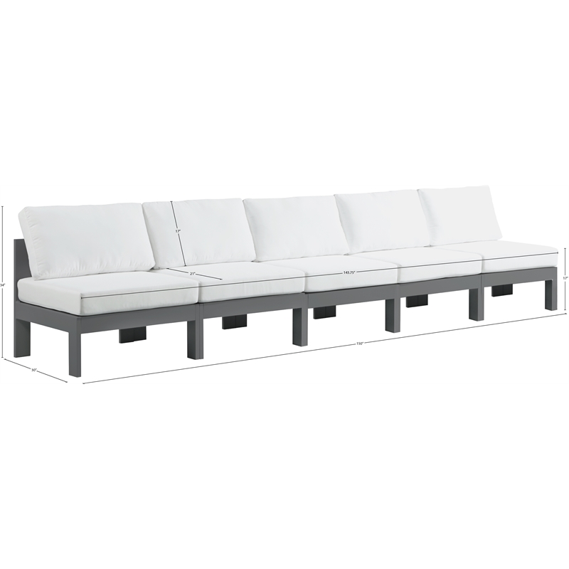 Meridian Furniture Nizuc White Outdoor Patio Modular Sofa
