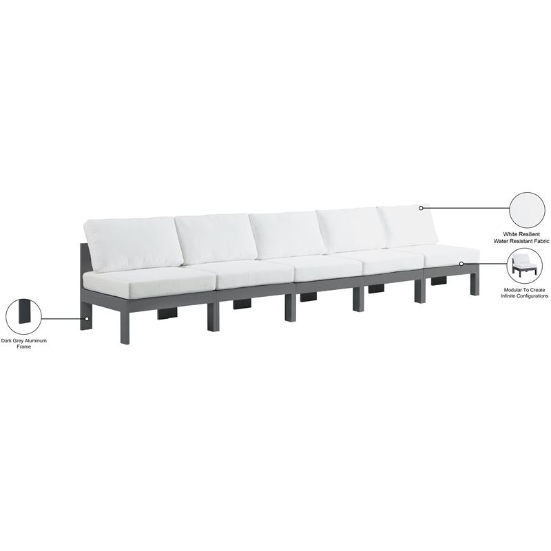 Meridian Furniture Nizuc White Outdoor Patio Modular Sofa