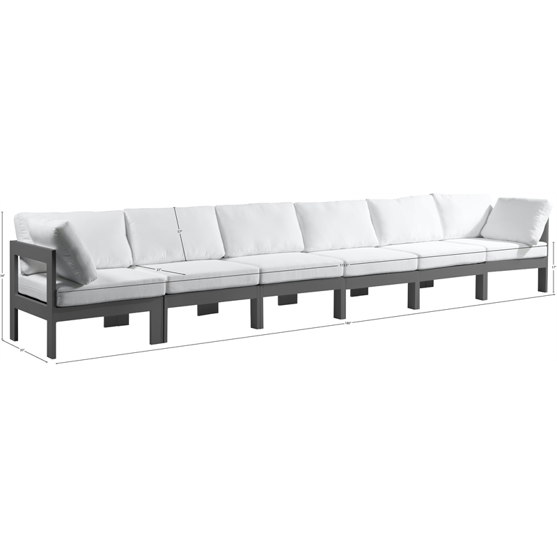 Meridian Furniture Nizuc White Outdoor Patio Modular Sofa