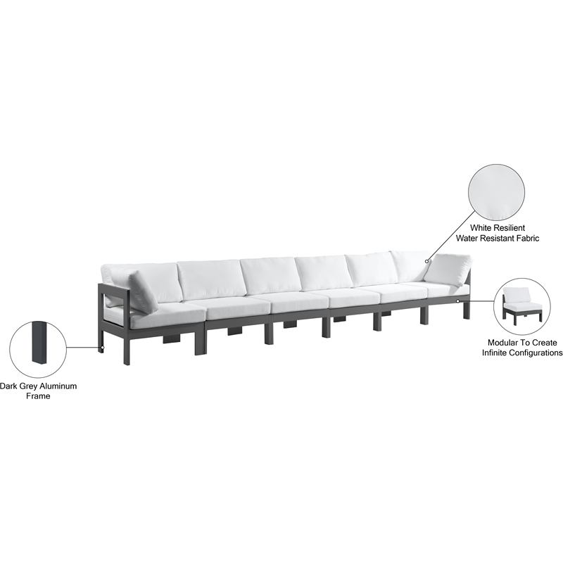 Meridian Furniture Nizuc White Outdoor Patio Modular Sofa