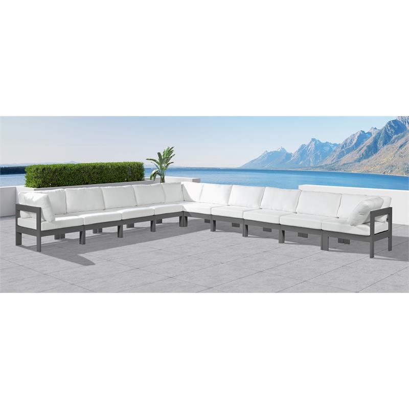 Meridian Furniture Nizuc White Outdoor Patio Modular Sectional