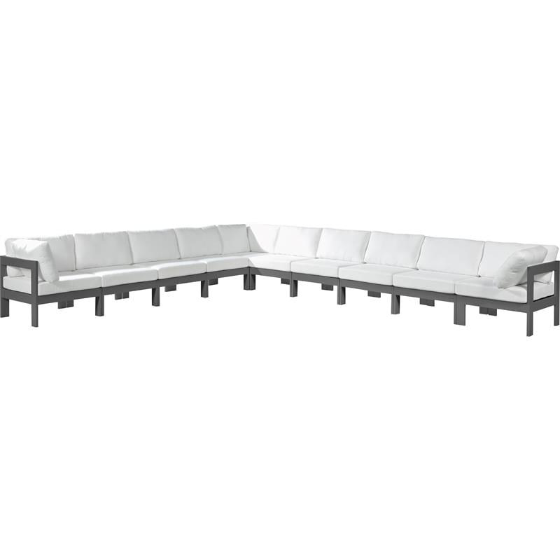 Meridian Furniture Nizuc White Outdoor Patio Modular Sectional
