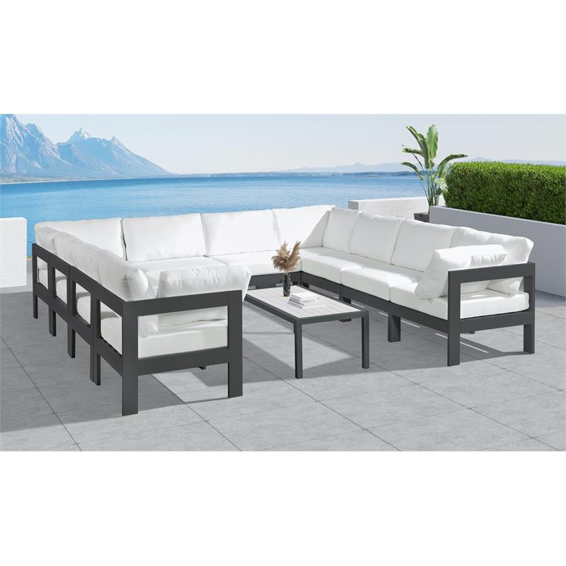Meridian Furniture Nizuc White Outdoor Patio Modular Sectional