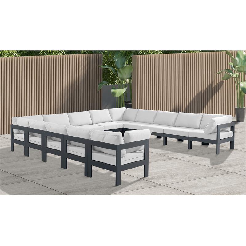 Meridian Furniture Nizuc White Outdoor Patio Modular Sectional