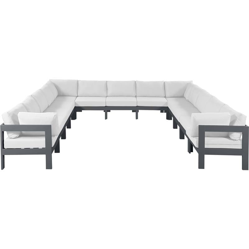 Meridian Furniture Nizuc White Outdoor Patio Modular Sectional