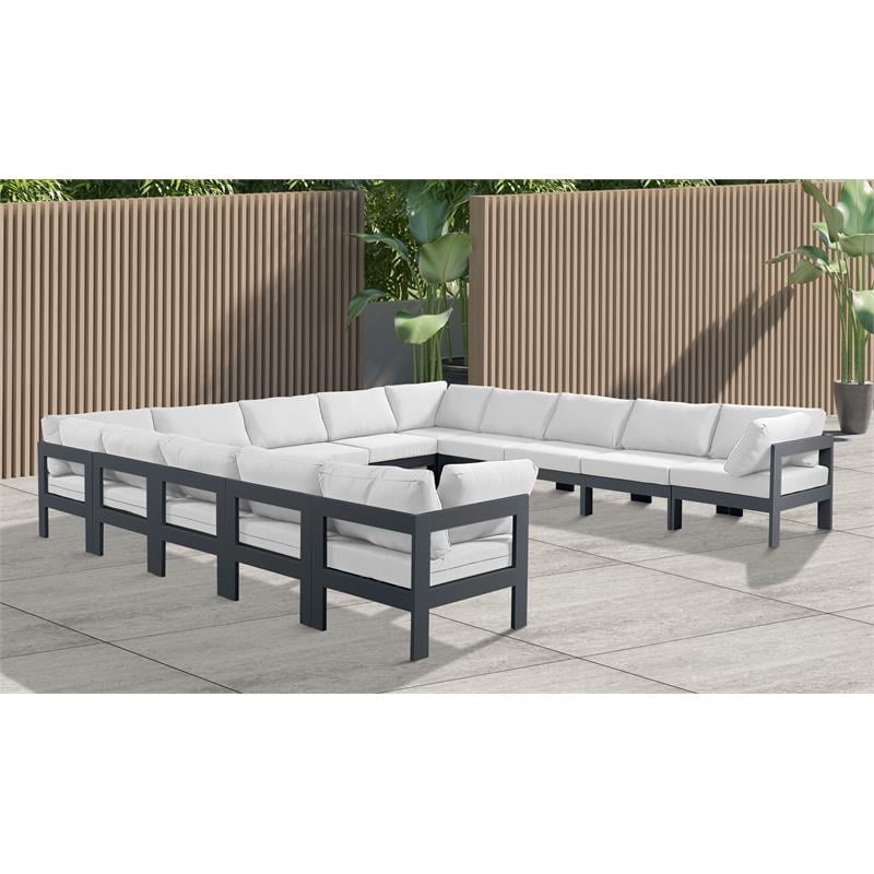 Meridian Furniture Nizuc White Outdoor Patio Modular Sectional