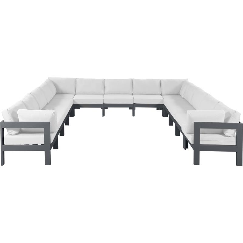 Meridian Furniture Nizuc White Outdoor Patio Modular Sectional