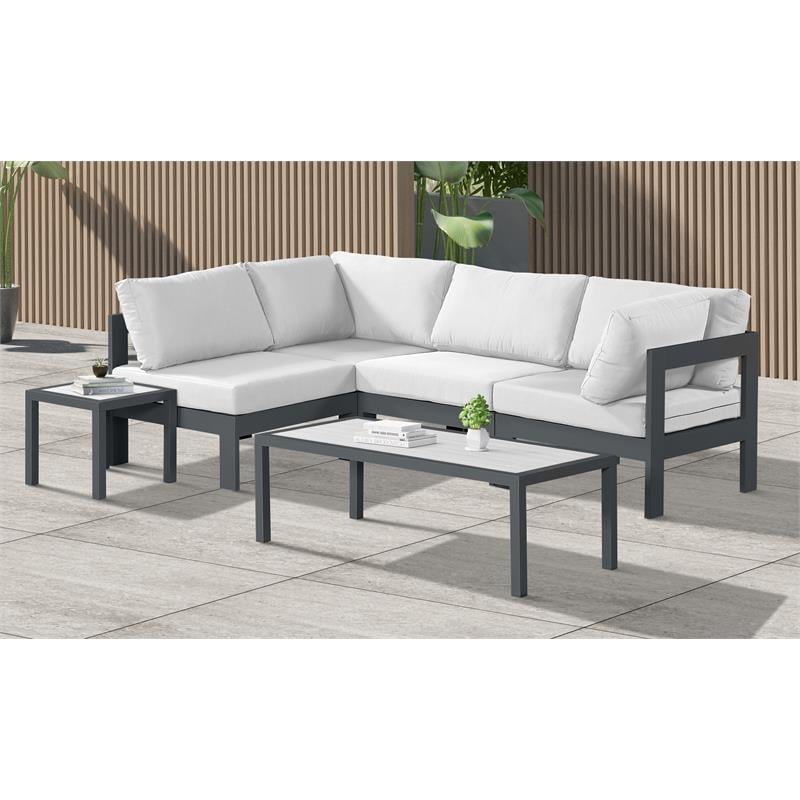 Meridian Furniture Nizuc White Outdoor Patio Modular Sectional