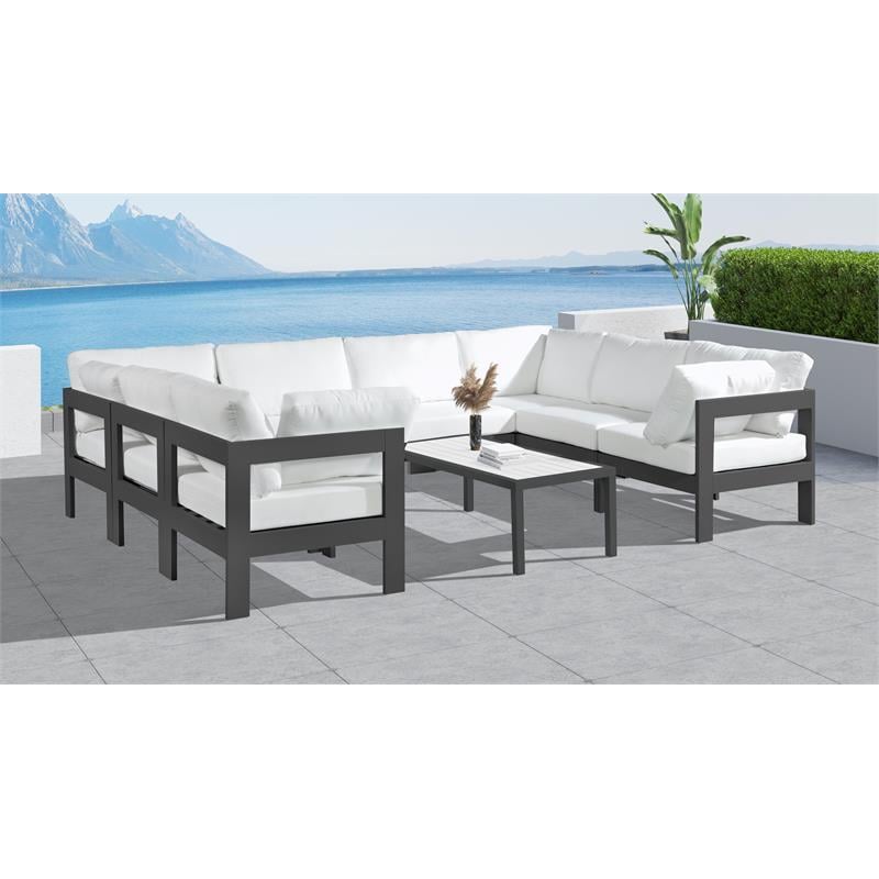 Meridian Furniture Nizuc White Outdoor Patio Modular Sectional