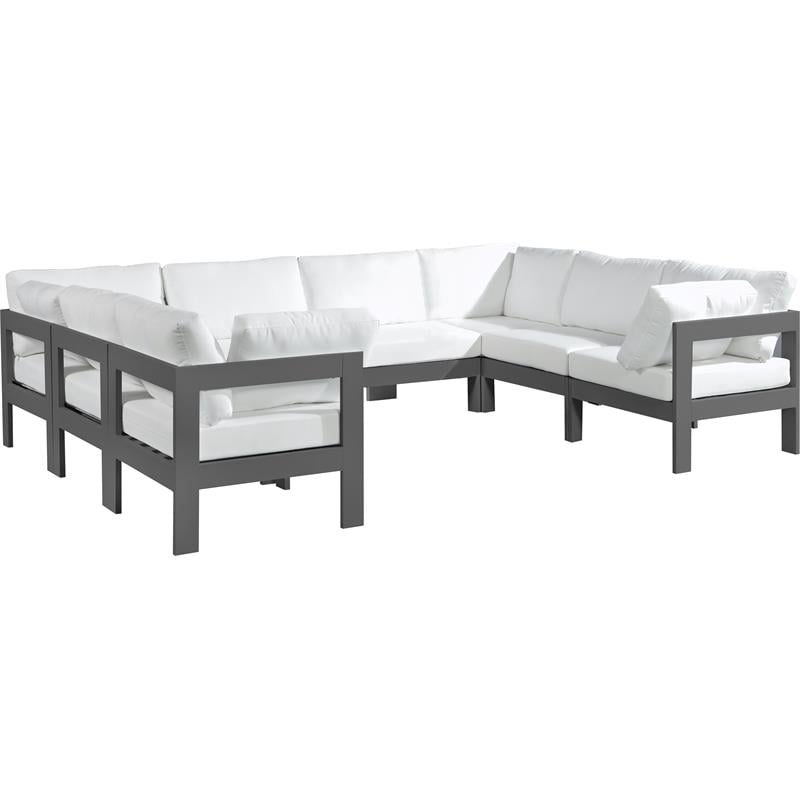 Meridian Furniture Nizuc White Outdoor Patio Modular Sectional