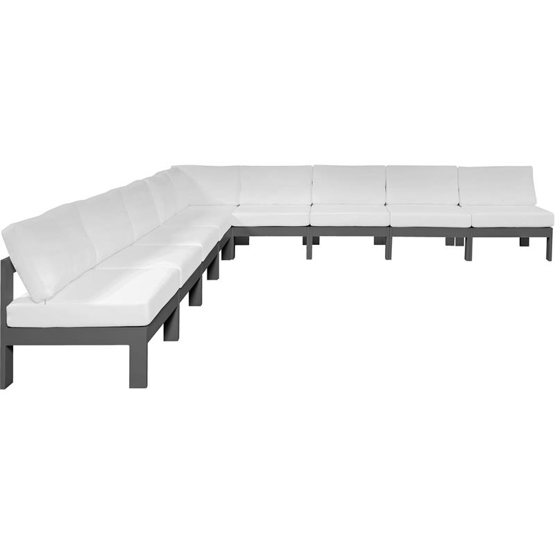 Meridian Furniture Nizuc White Outdoor Patio Modular Sectional