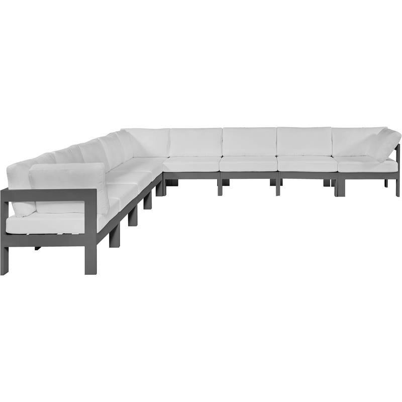 Meridian Furniture Nizuc White Outdoor Patio Modular Sectional